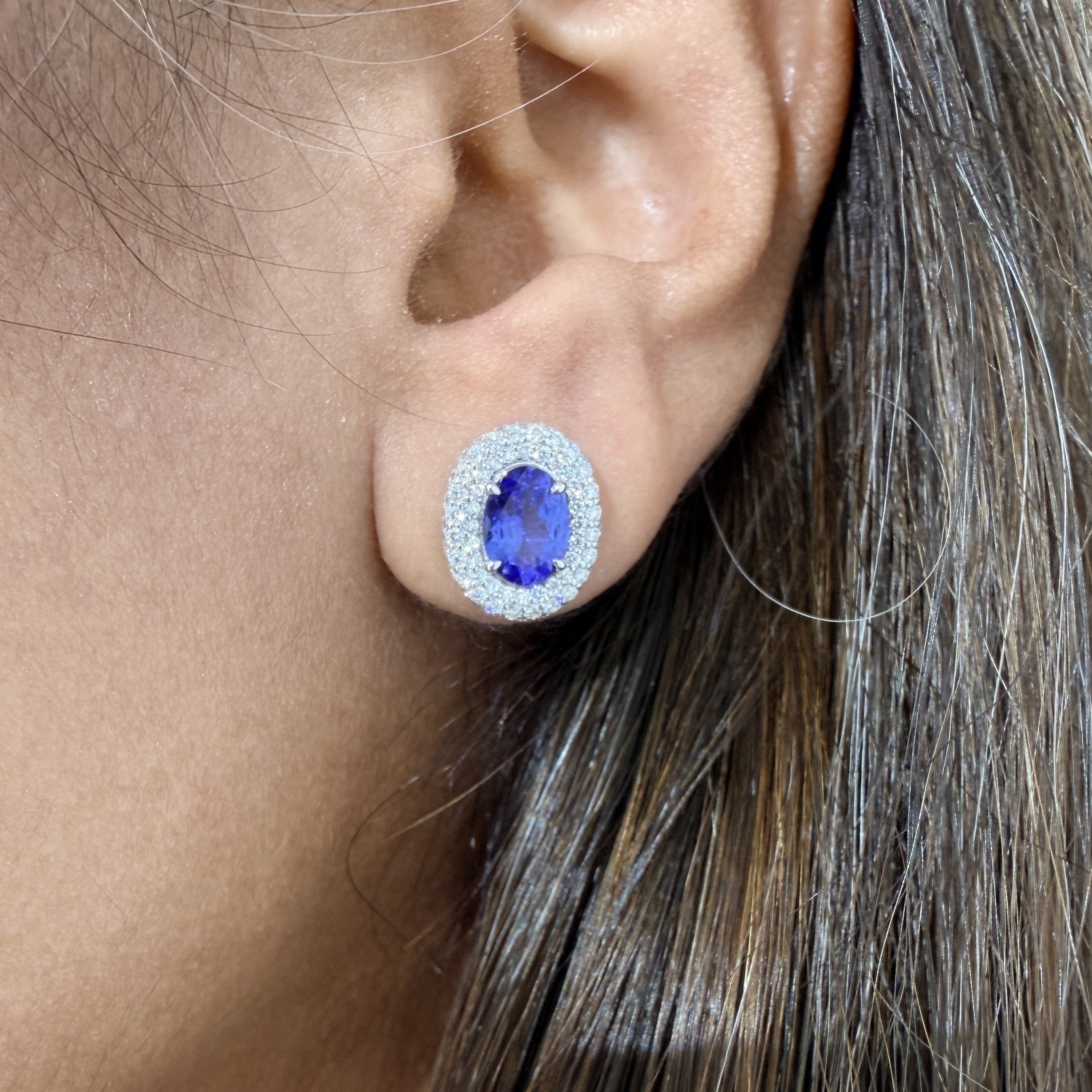 Oval Tanzanite Bubble Earrings