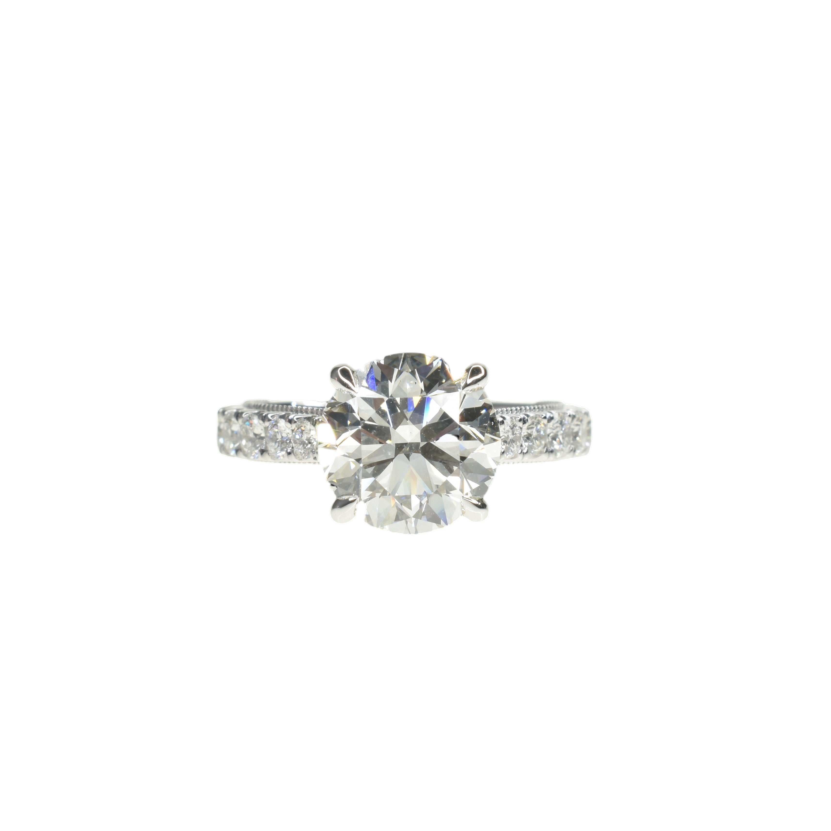 2.5ct Round Diamond Ring with Diamond Band