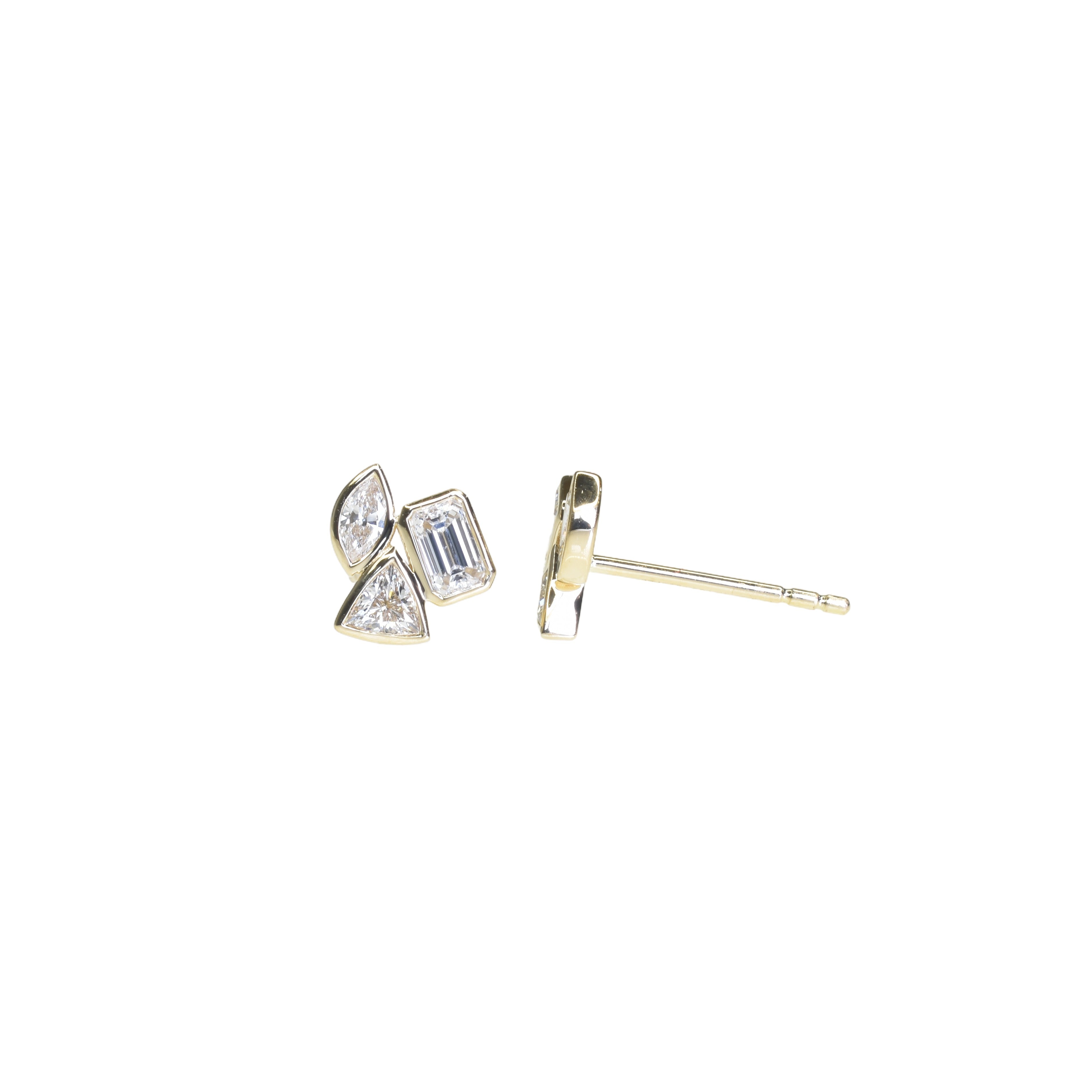Mixed Shape Natural Diamond Studs