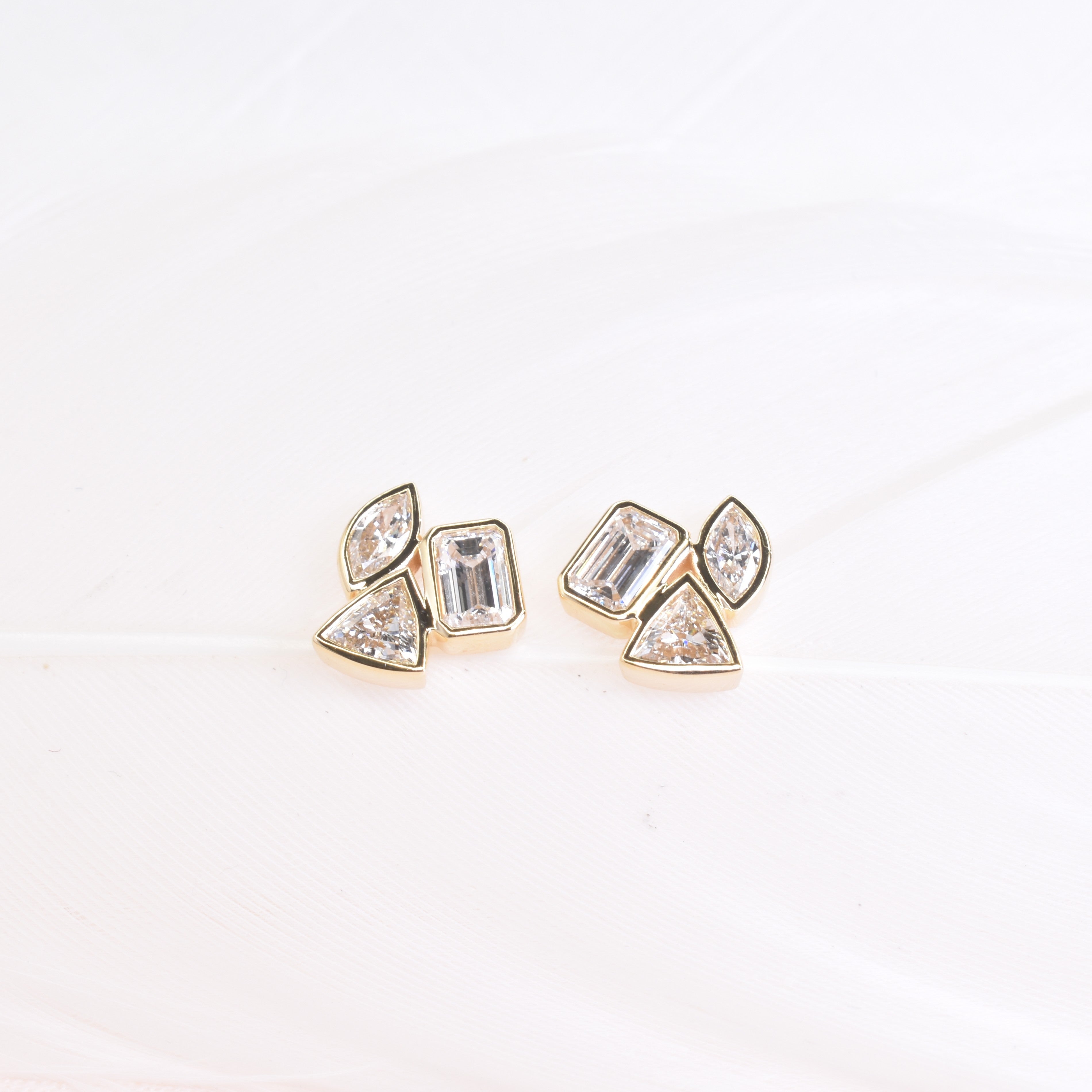 Mixed Shape Natural Diamond Studs