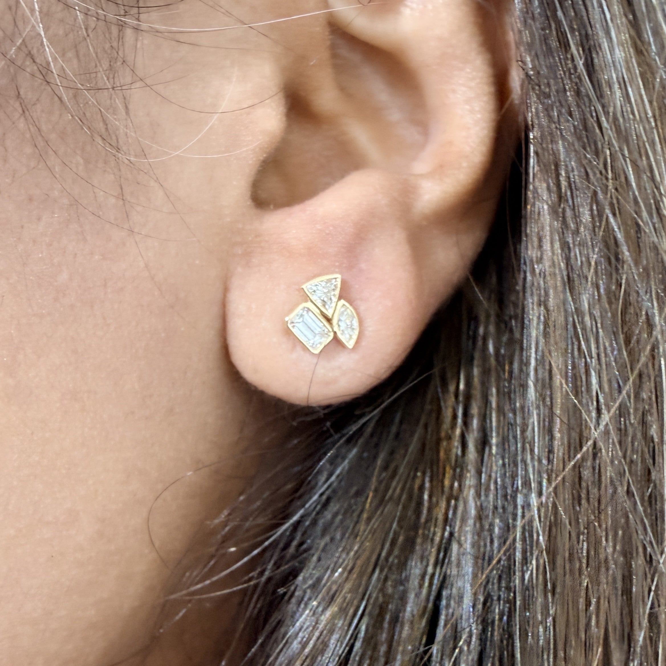 Mixed Shape Natural Diamond Studs
