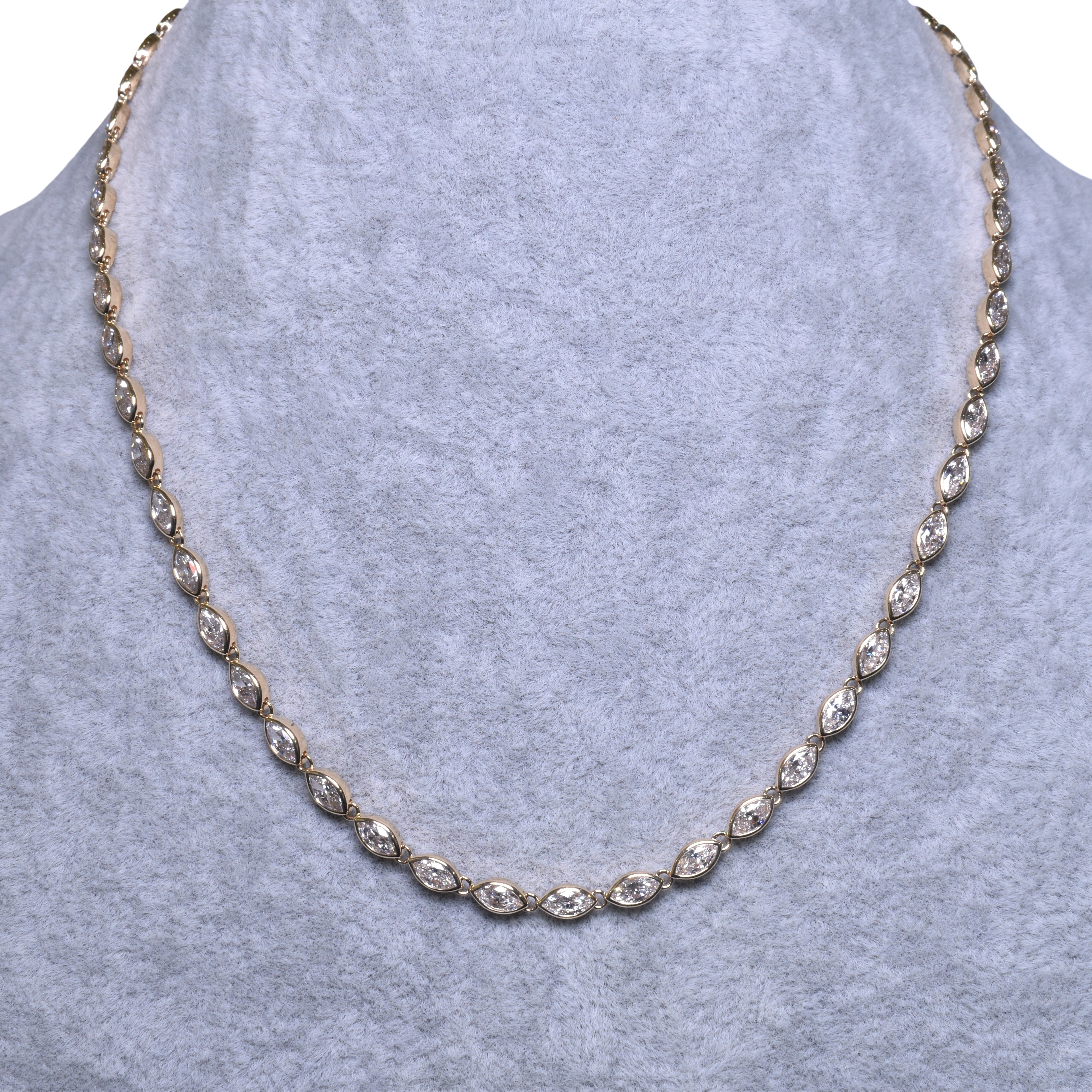 Lab Grown Marquise Diamond Tennis Necklace