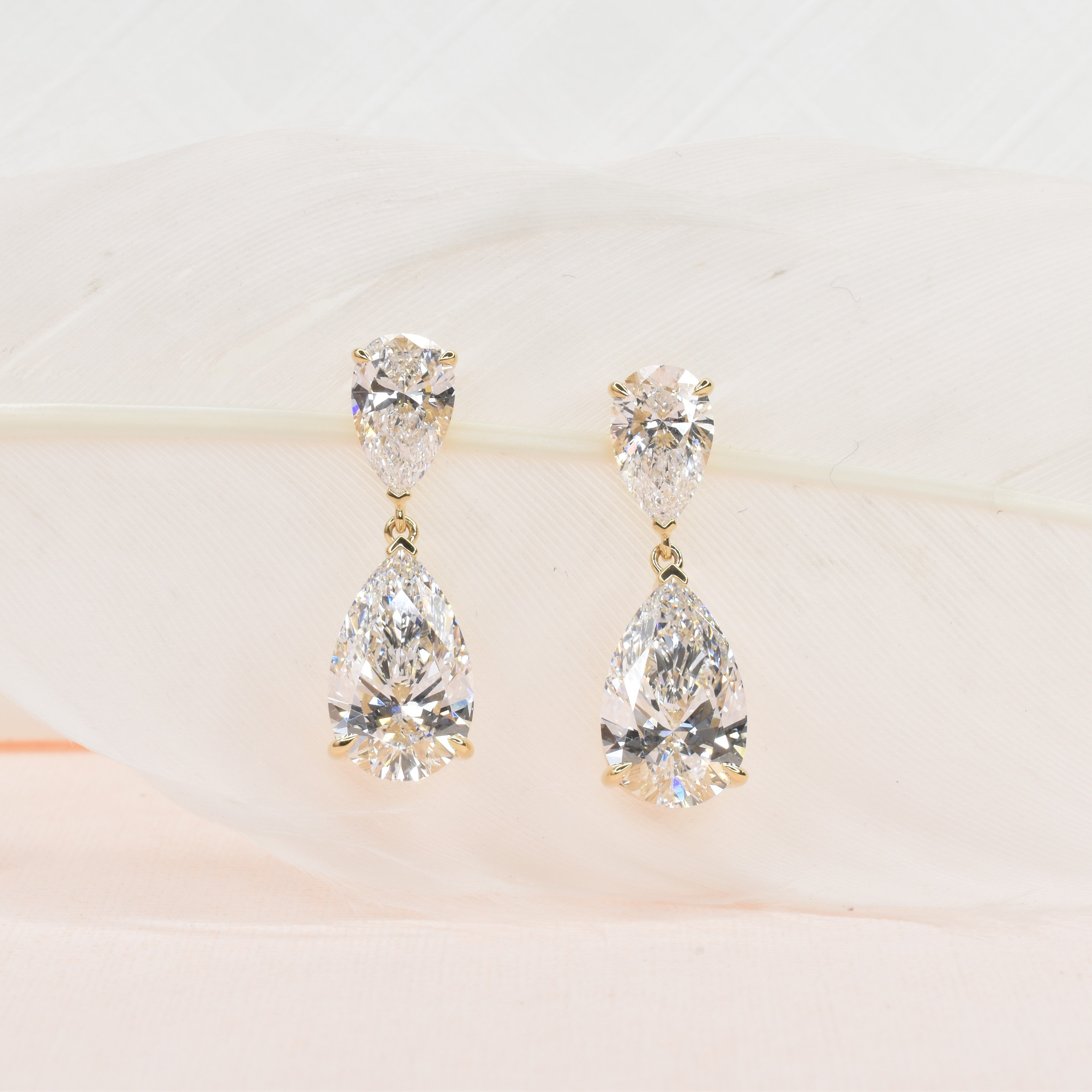 Lab Grown Diamond Dangling Pear Shape Earrings
