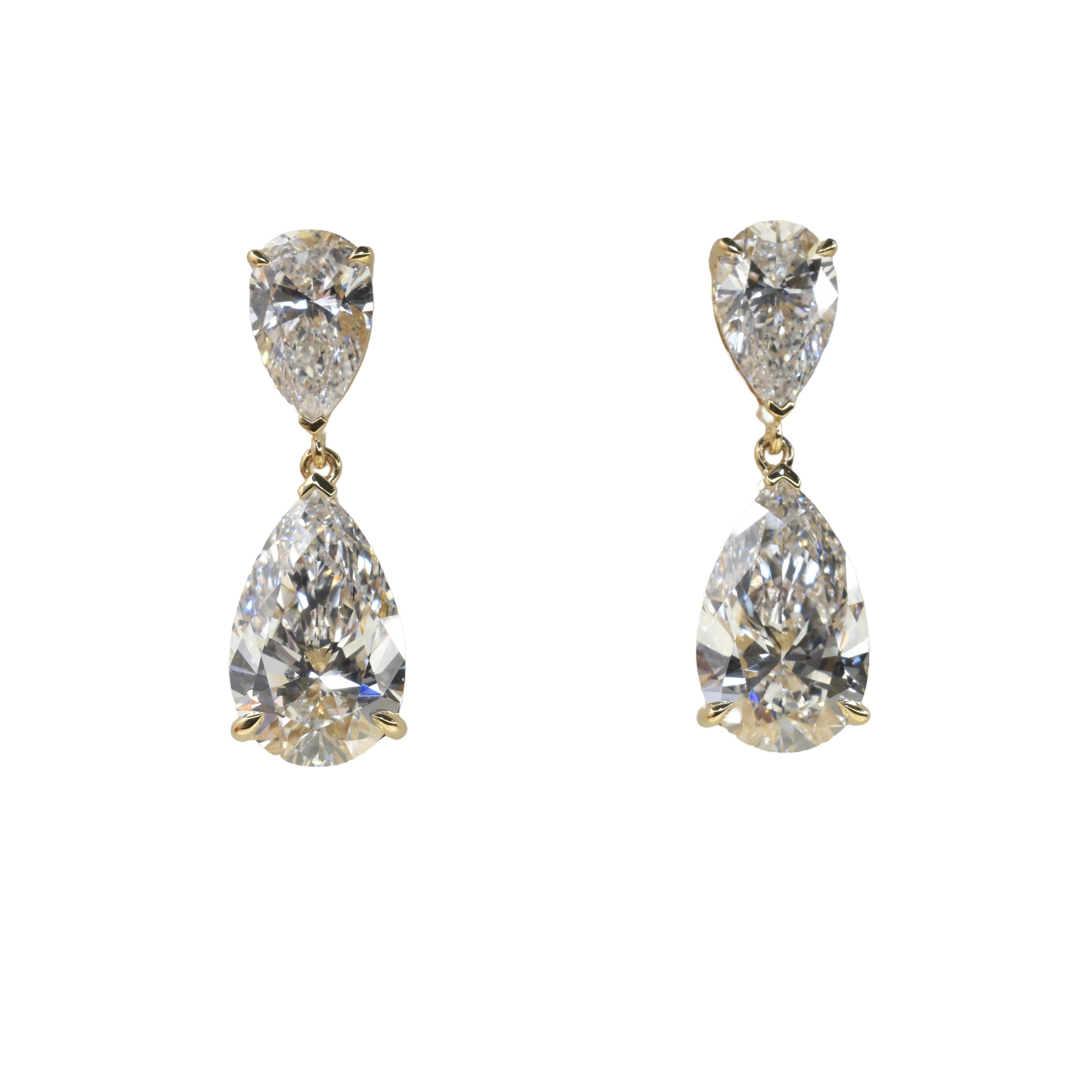 Lab Grown Diamond Dangling Pear Shape Earrings