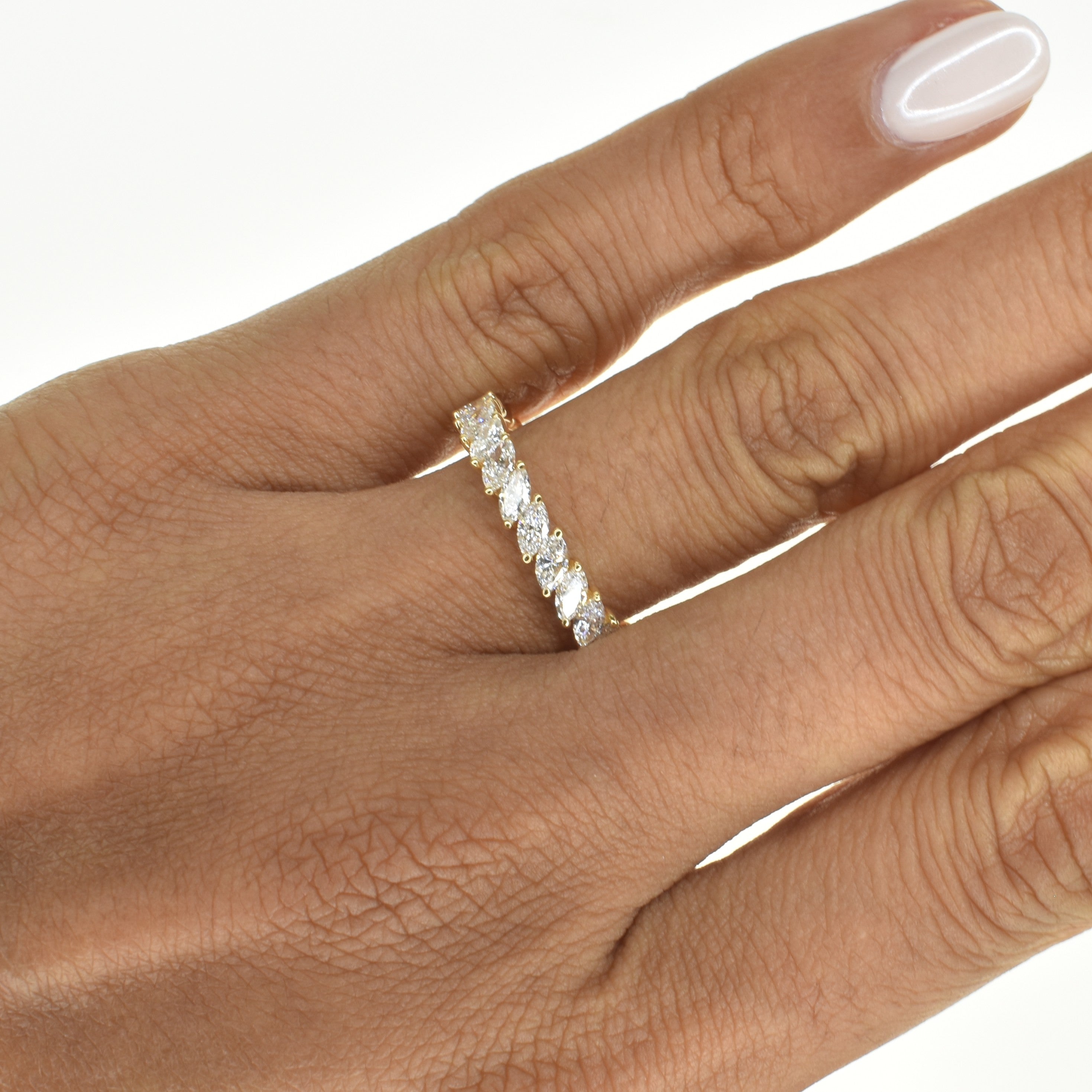 Lab grown Marquise Cut Sideways 0.06ct each Eternity Band