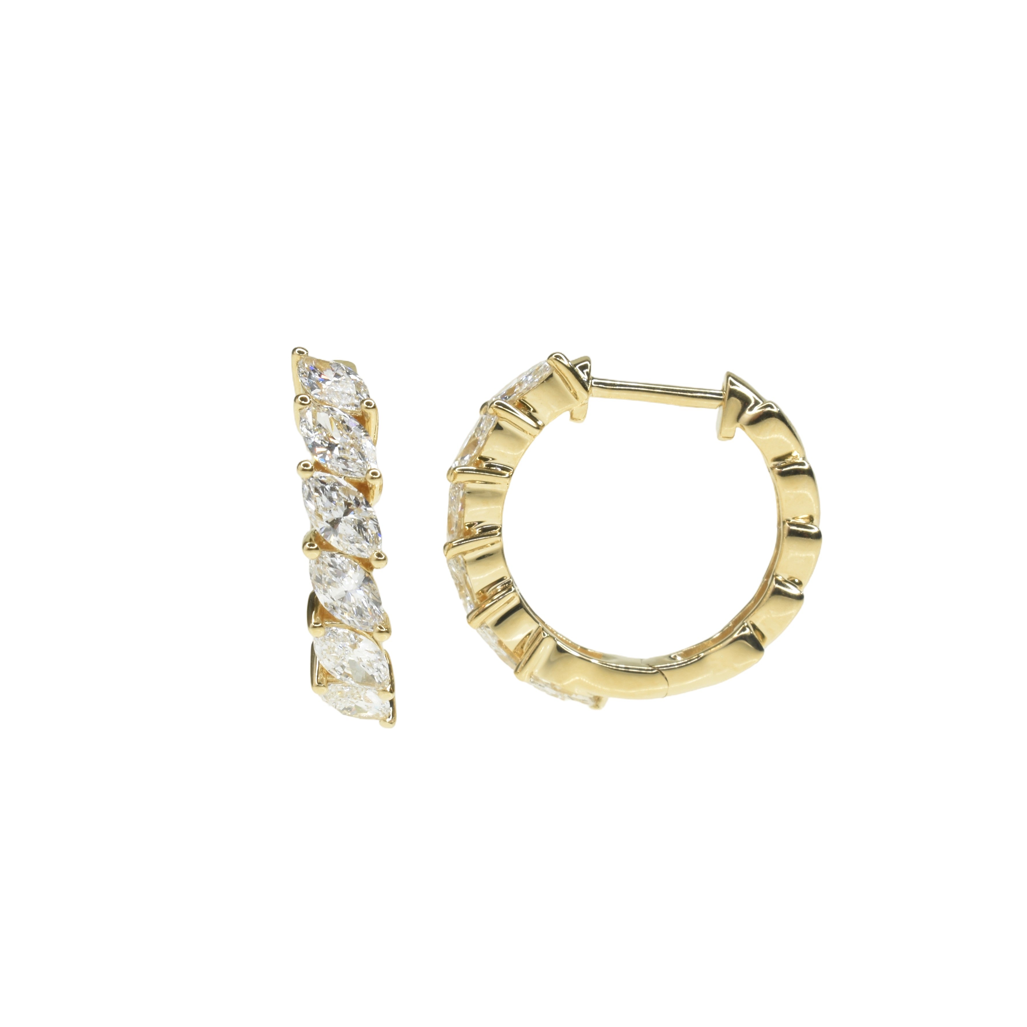 Lab Grown Marquise Diamond Hoop Earring