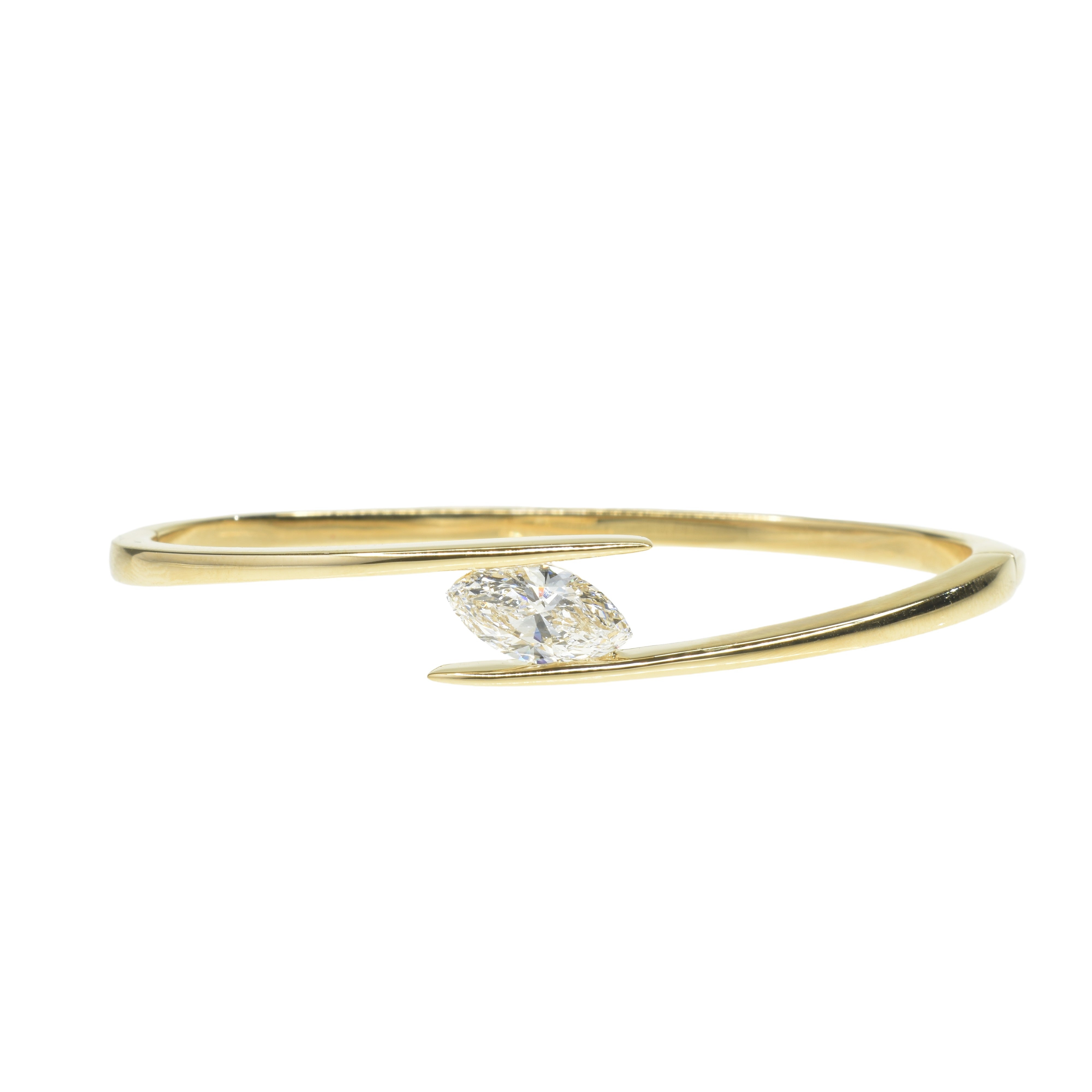 Lab Grown Marquise Diamond Twisted Bangle