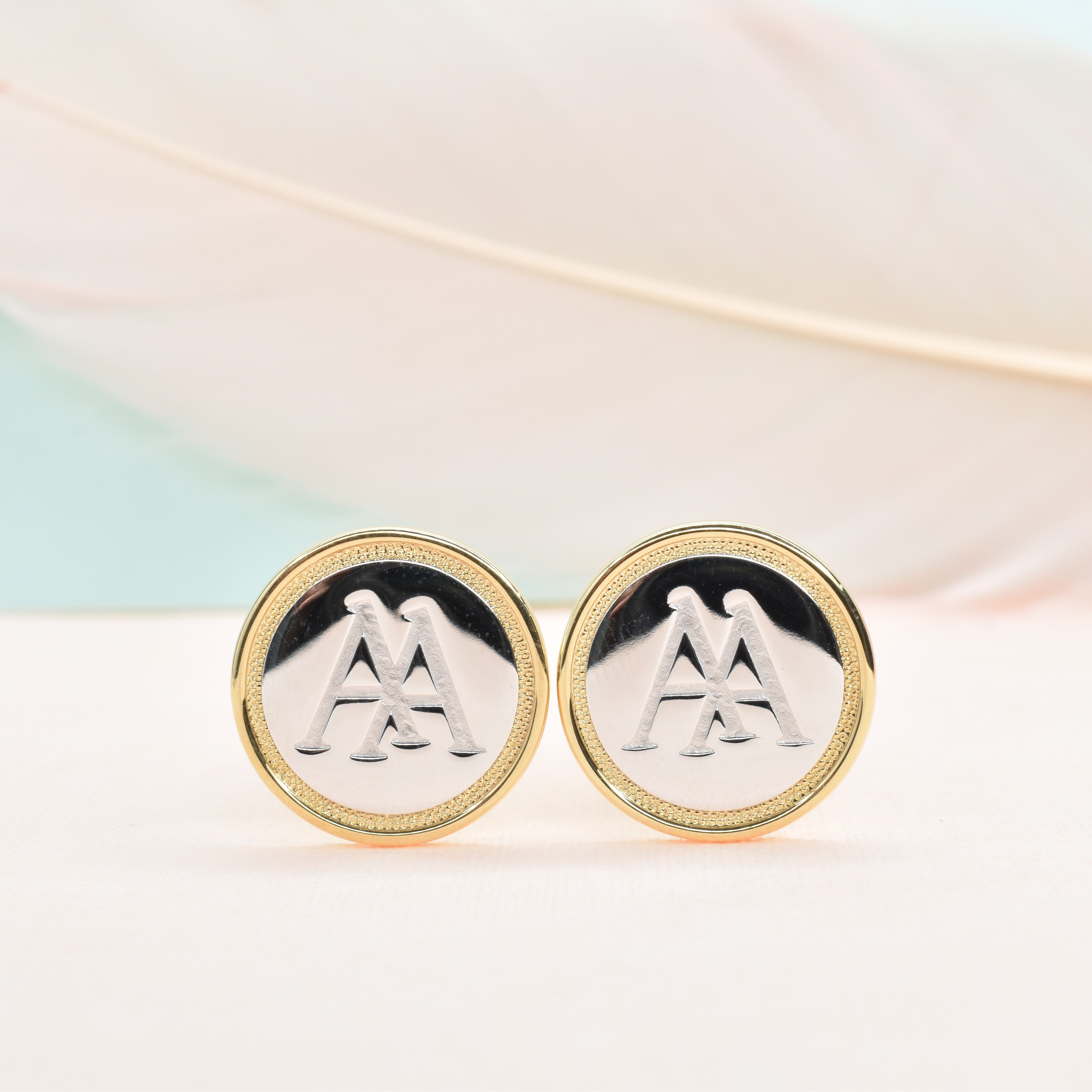 Coin Initial Cufflinks