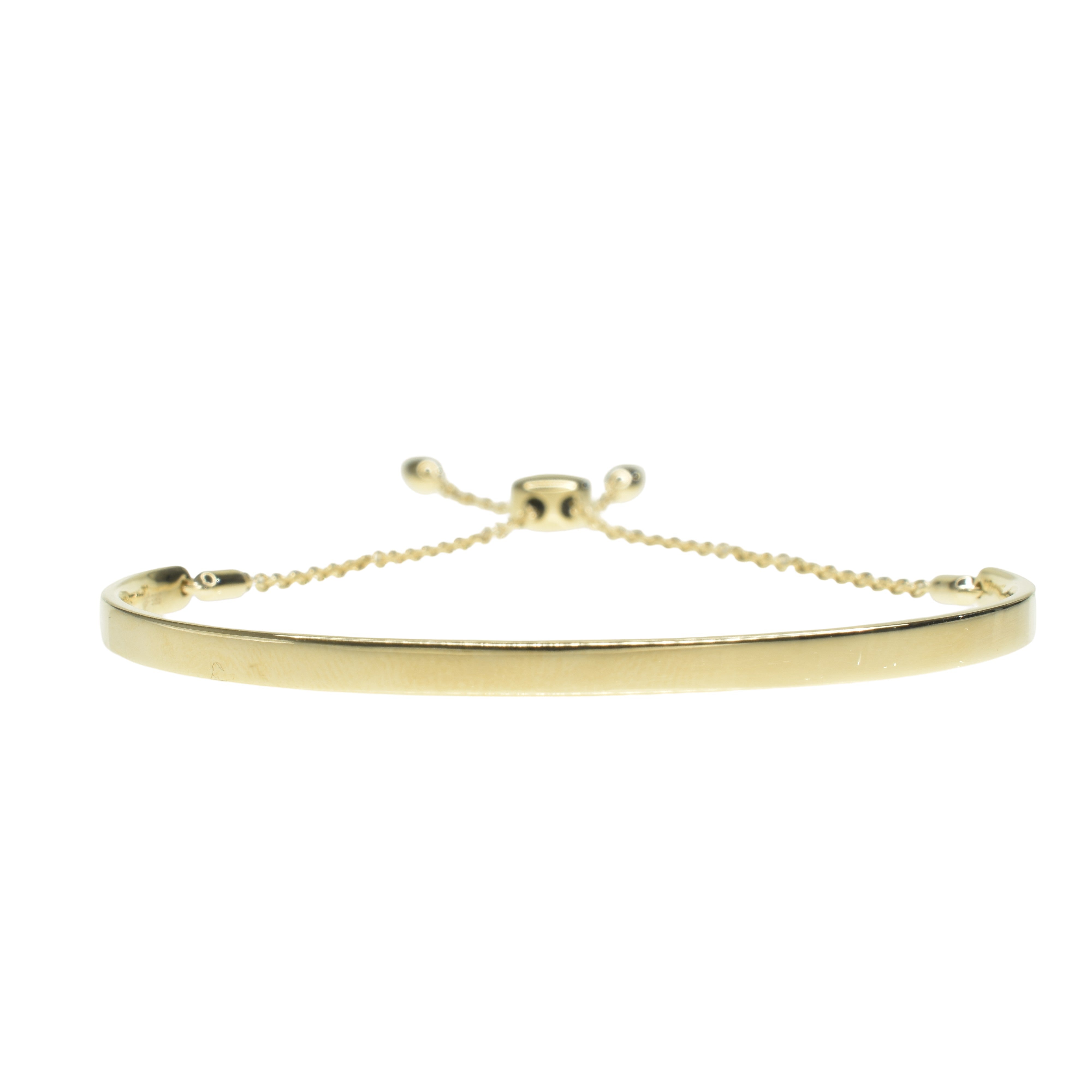 Gold Bar Bracelet with Bolo Chain