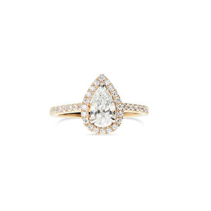 Pear Diamond Ring with Halo