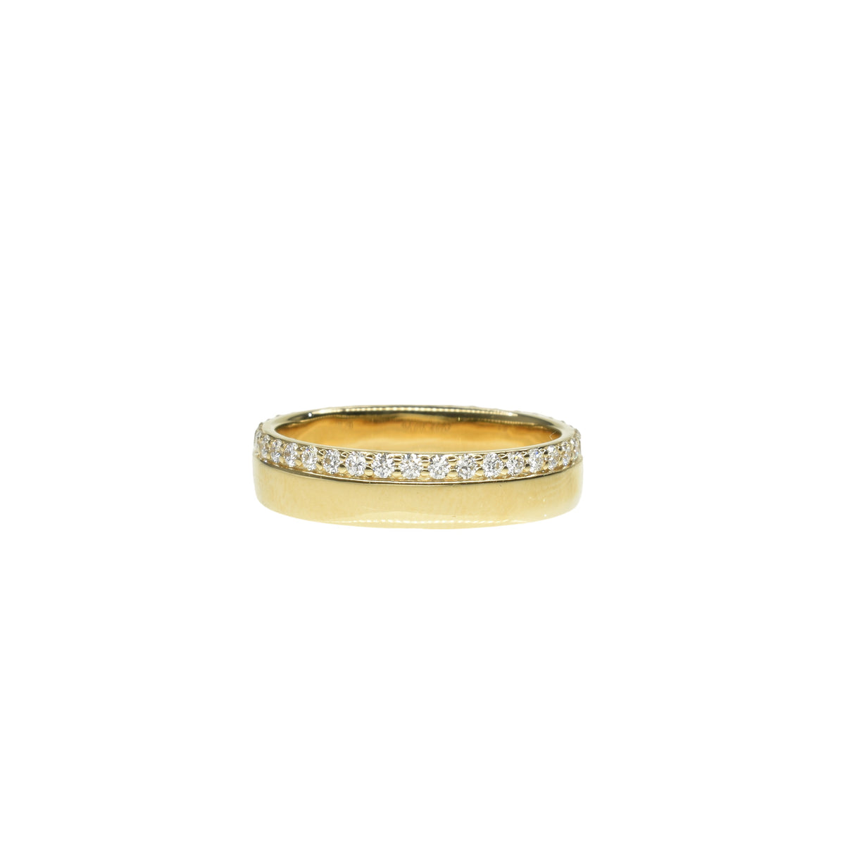 4mm Wide Gold Band with Diamonds