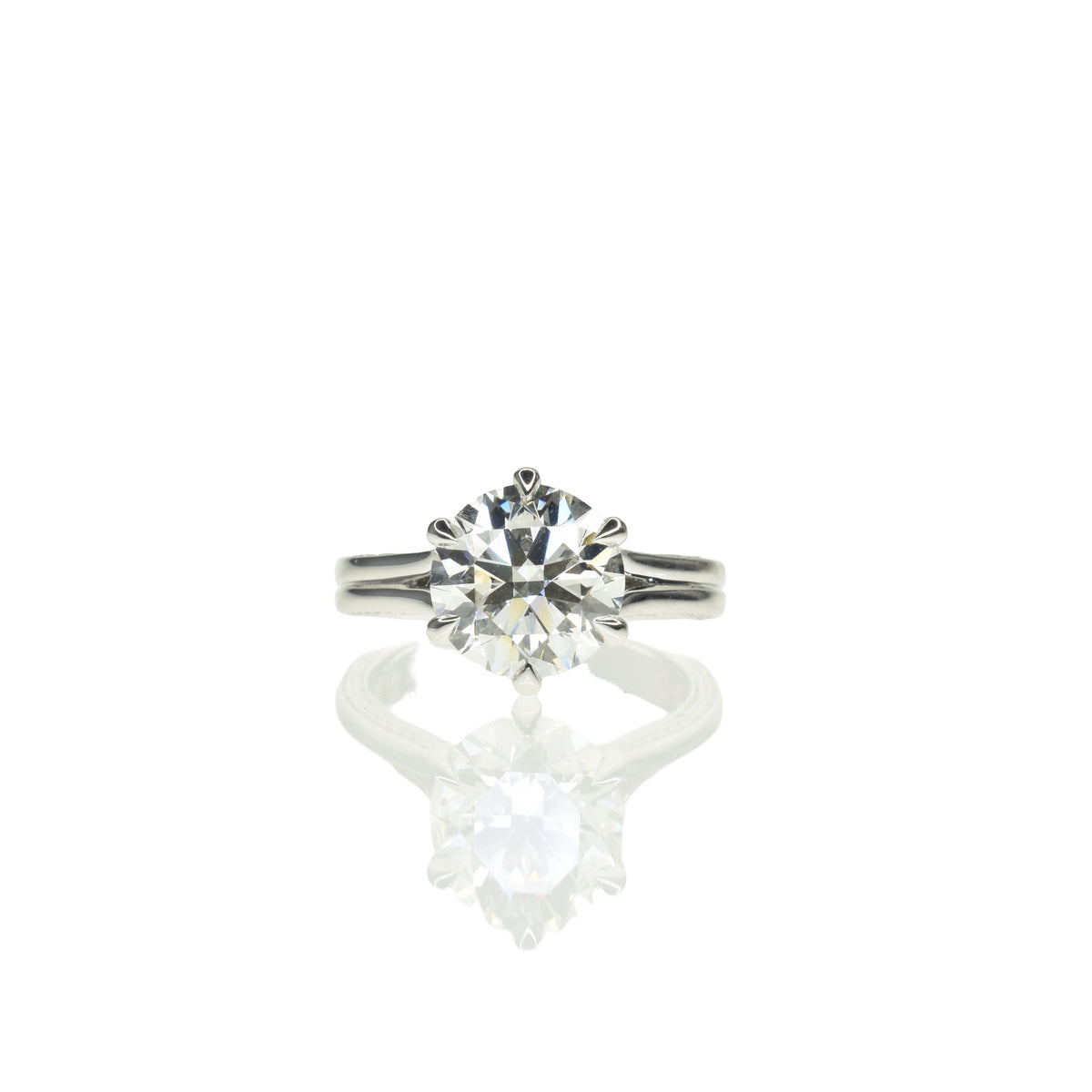 Double Band Engagement with Side Pave Diamonds