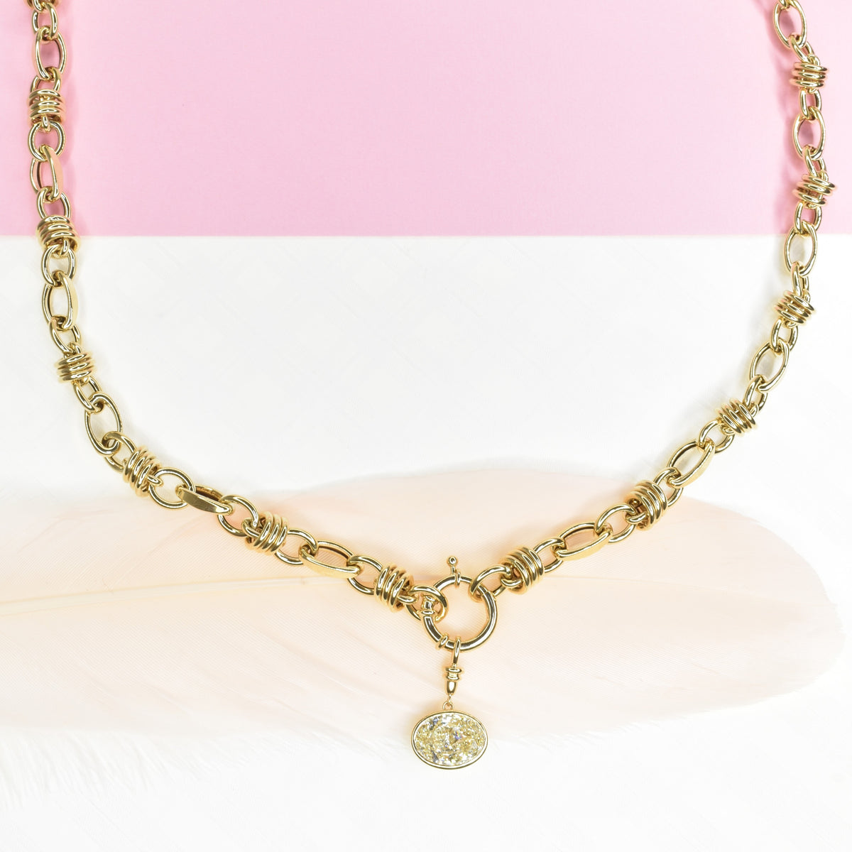 Yellow Oval Diamond Necklace