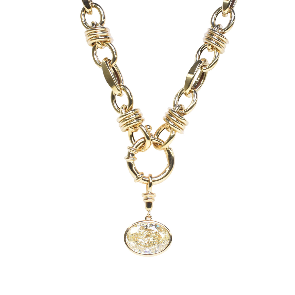 Yellow Oval Diamond Necklace