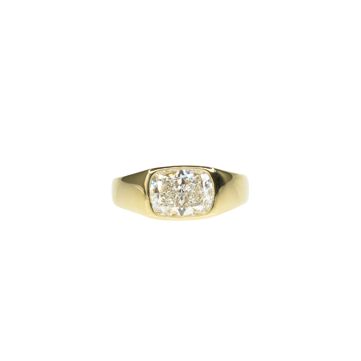 Sideways Set Cushion Diamond Engagement Ring