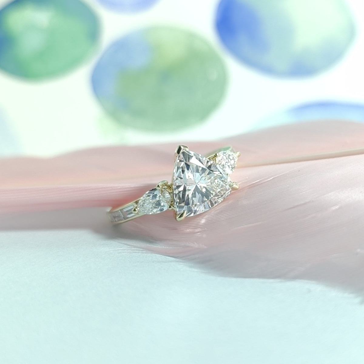 1.7ct Trillion Shape Diamond Engagement Ring