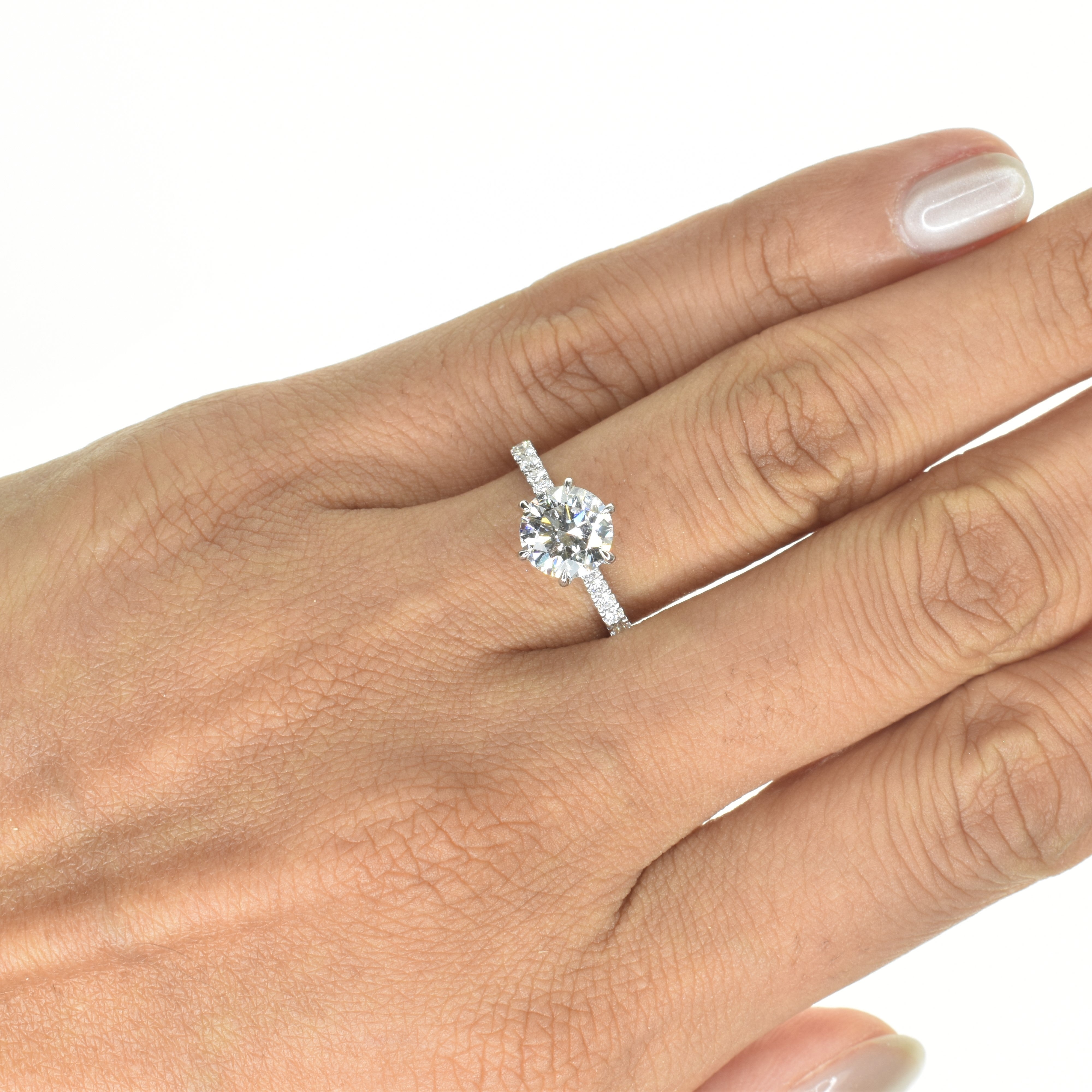 Round Diamond Ring with Floral Basket