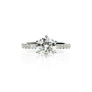 Round Diamond Ring with Floral Basket