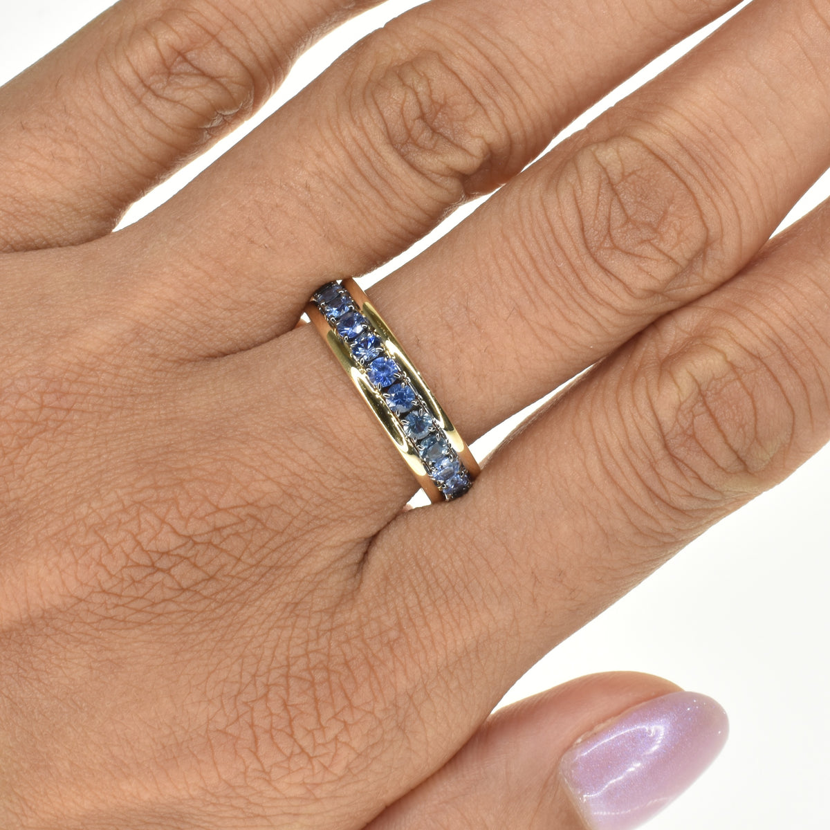 Denim Blue Sapphire Eternity Ring