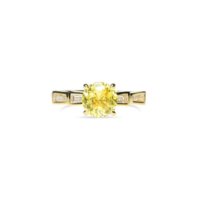 Yellow Sapphire Ring with Bow Detail
