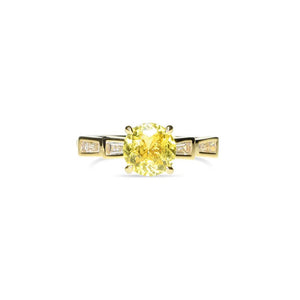 Yellow Sapphire Ring with Bow Detail