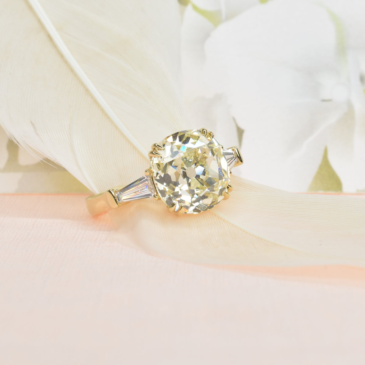 Timeless Yellow Old Mine Cut Ring