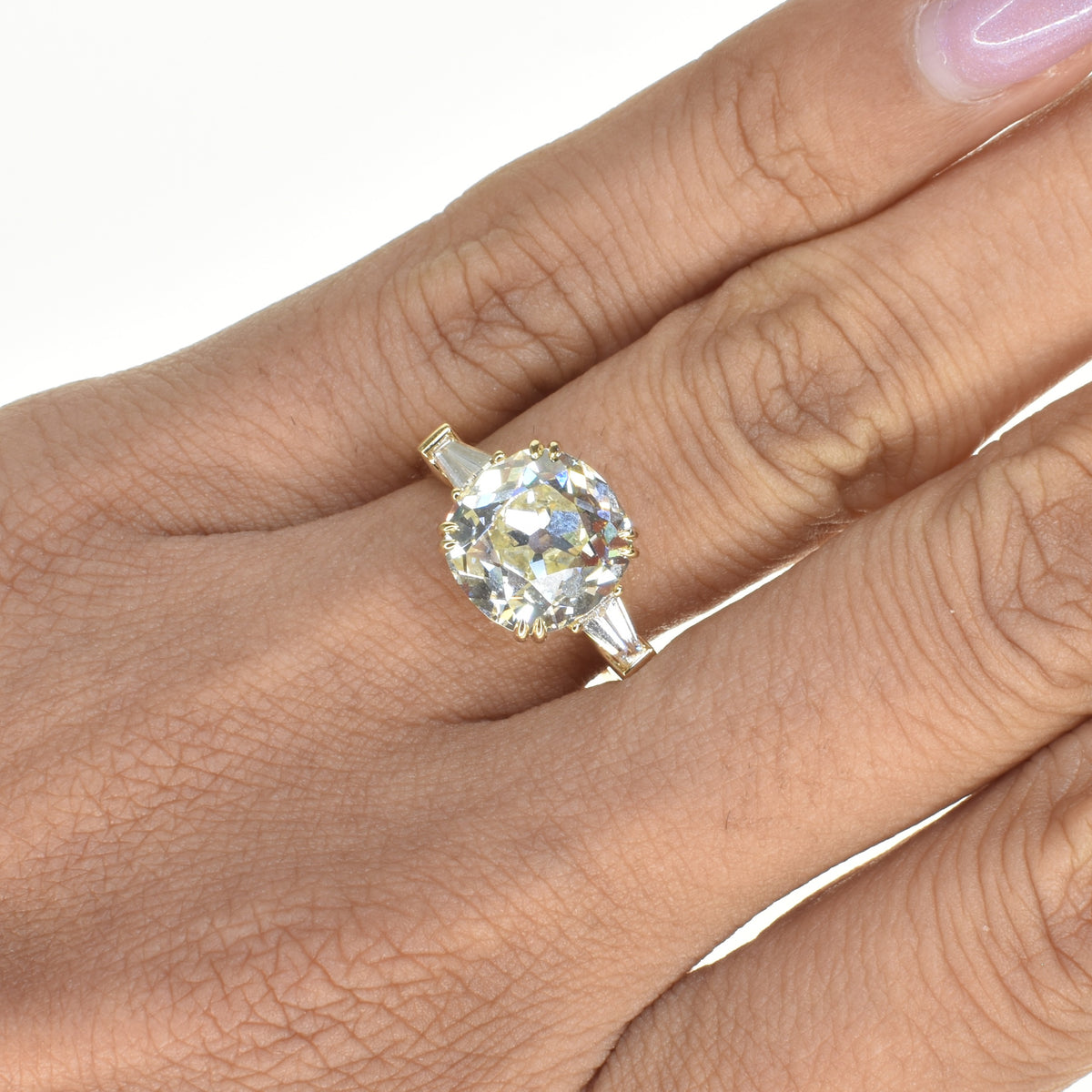 Timeless Yellow Old Mine Cut Ring
