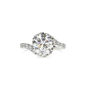 Swirl Diamond Ring with Halo