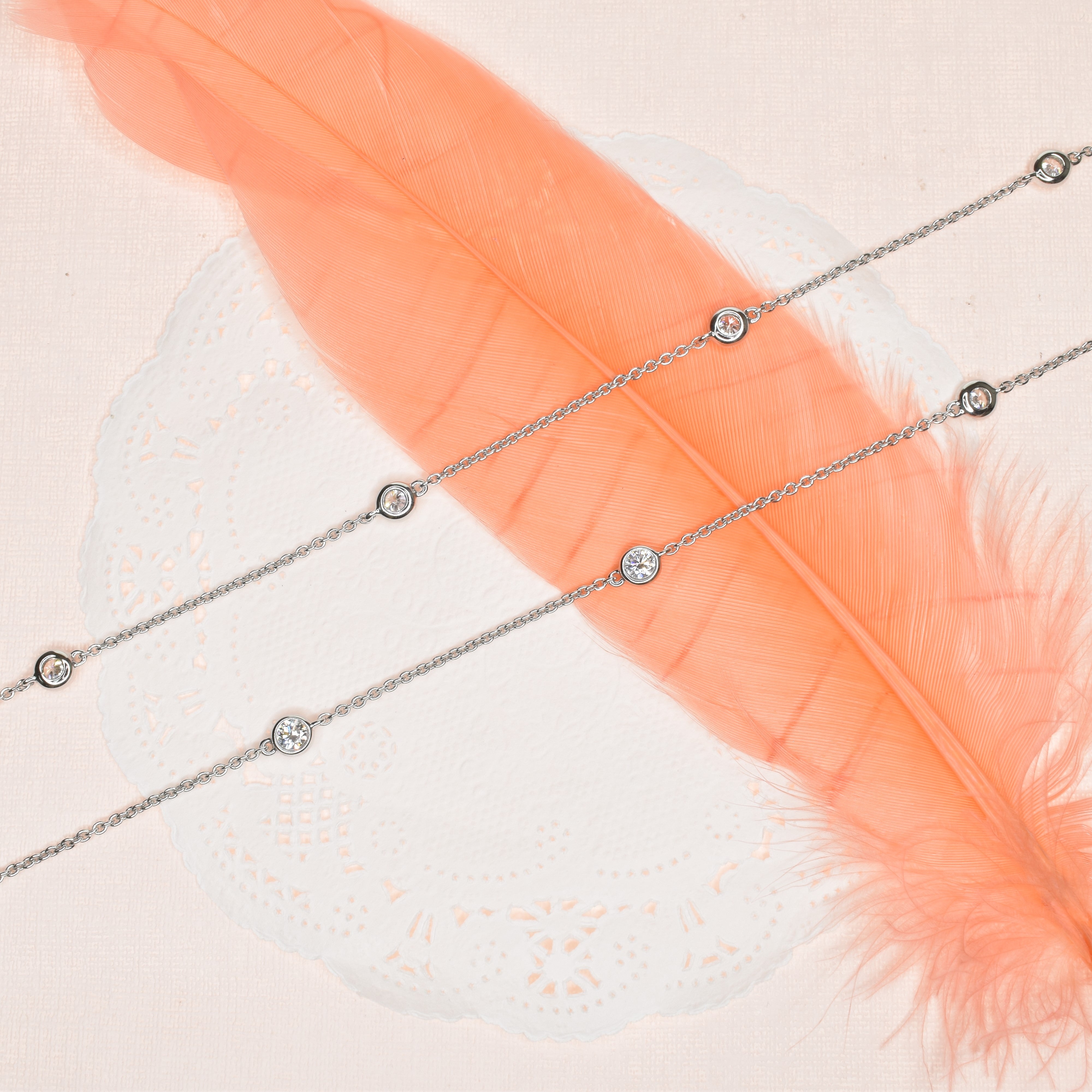 Lab Grown Diamonds On A Chain Necklace 3.3mm