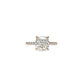 2.5ct Cushion Cut Lab Grown Engagement Ring with Pave Band and Underhalo