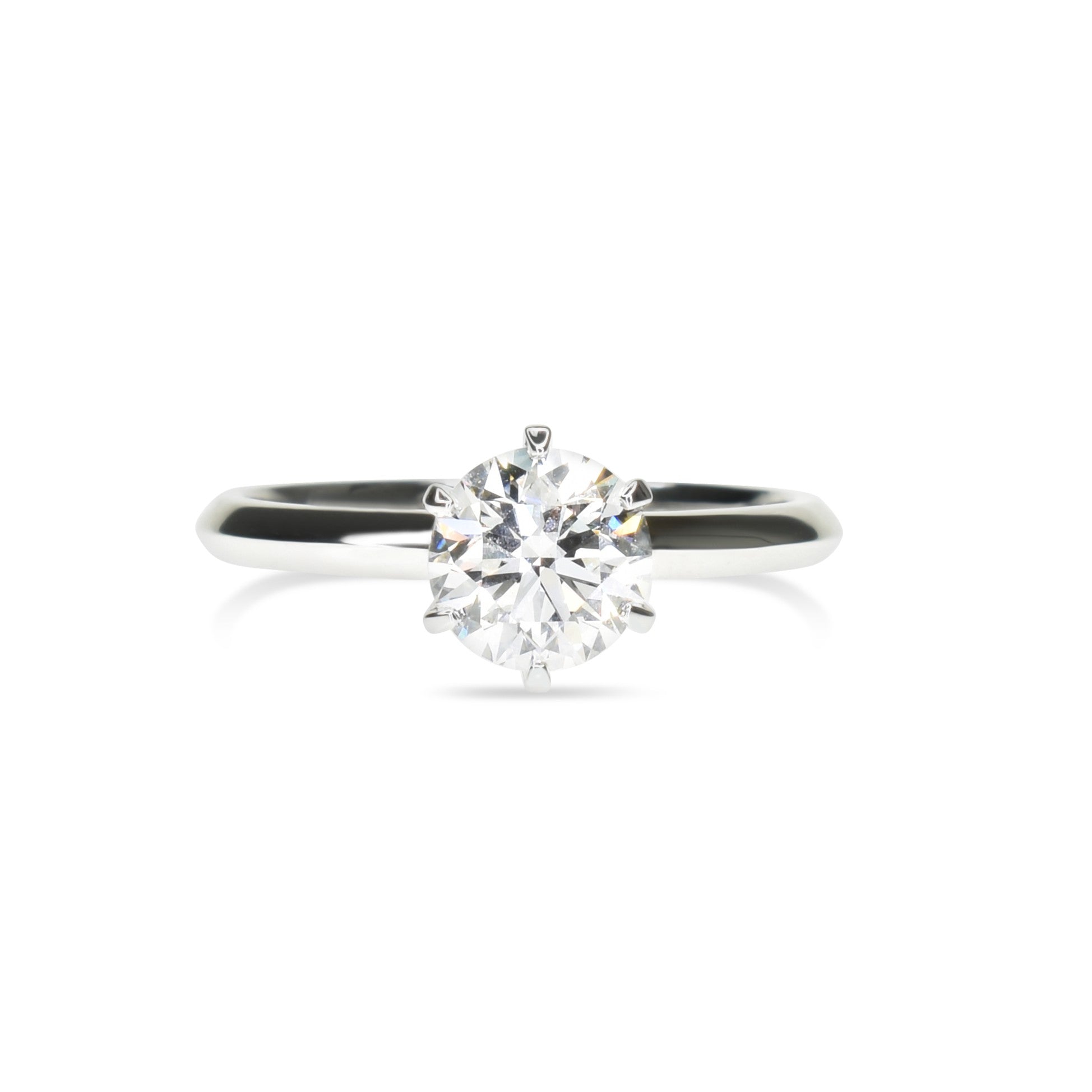 5ct Lab Grown Round Diamond Ring in a 6 Prong Crown Setting