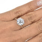 3ct Lab Grown Diamond Engagement Ring with 6 Prongs and Floral Seat