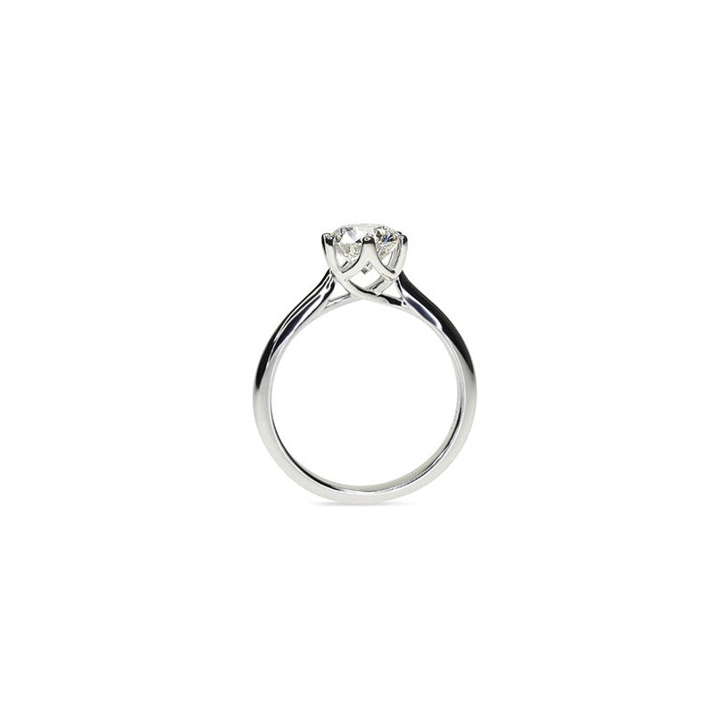3ct Lab Grown Diamond Engagement Ring with 6 Prongs and Floral Seat