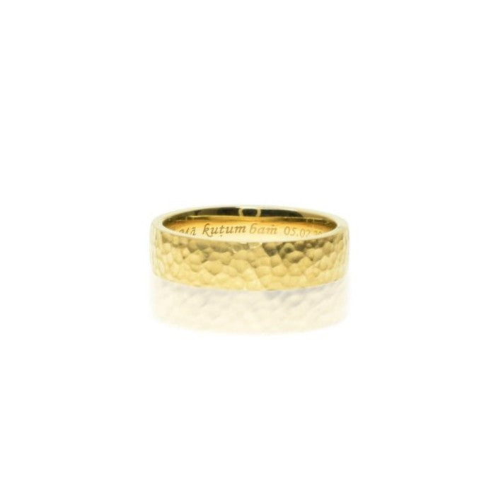 Hammered Gold Mens Band 5mm Wide