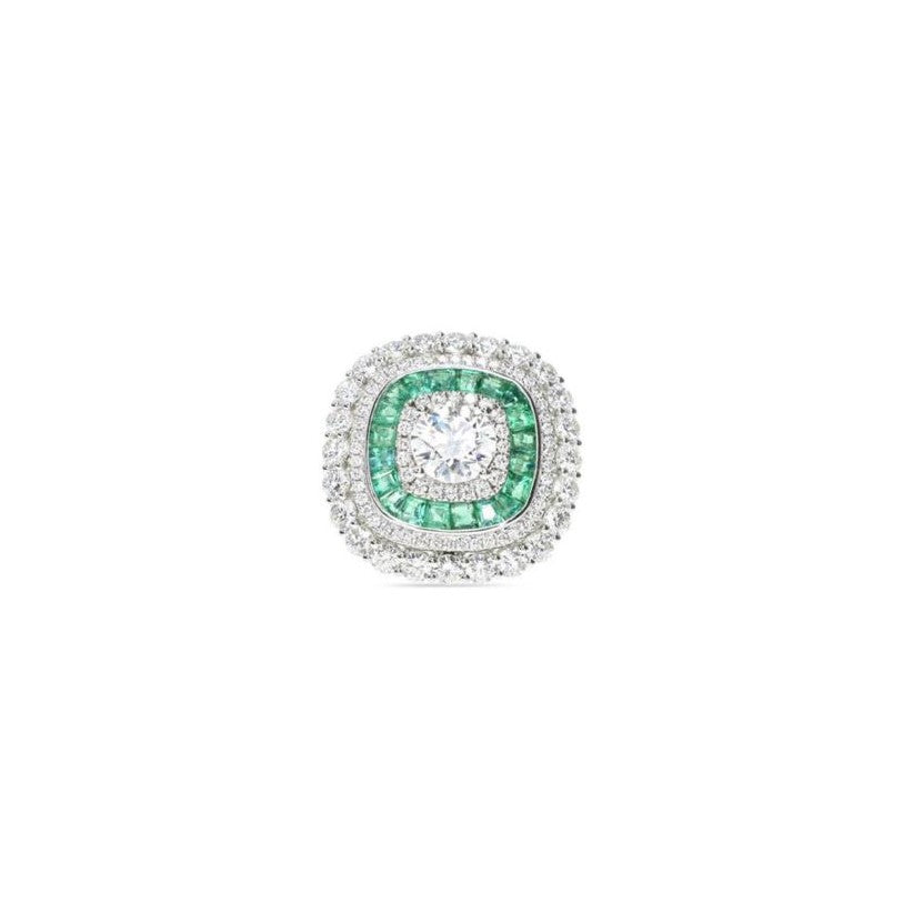 Emerald & Diamond Cocktail Ring