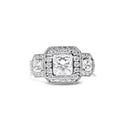 Vintage Style Princess Cut Trilogy Ring