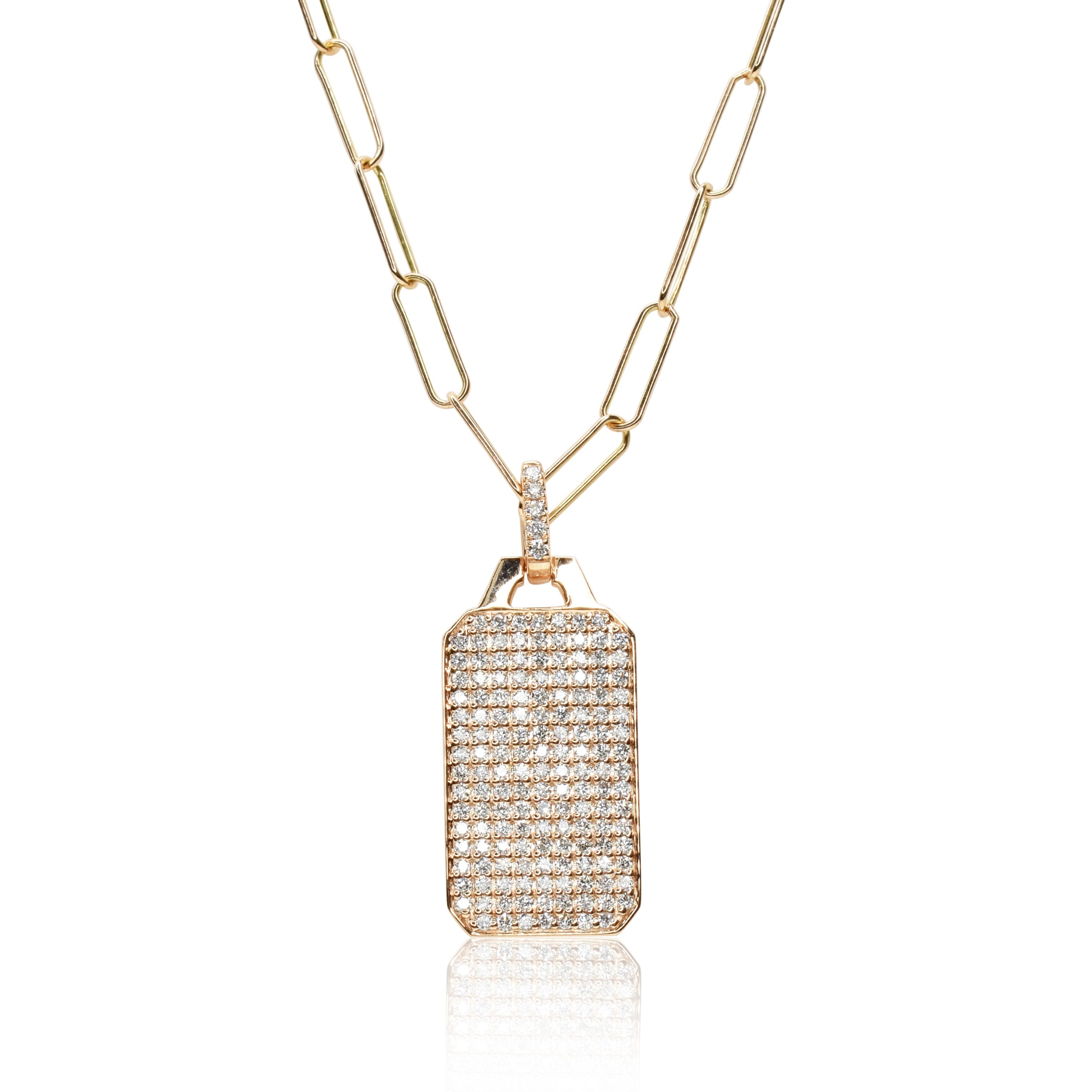 Dogtag Box Pave Pendant