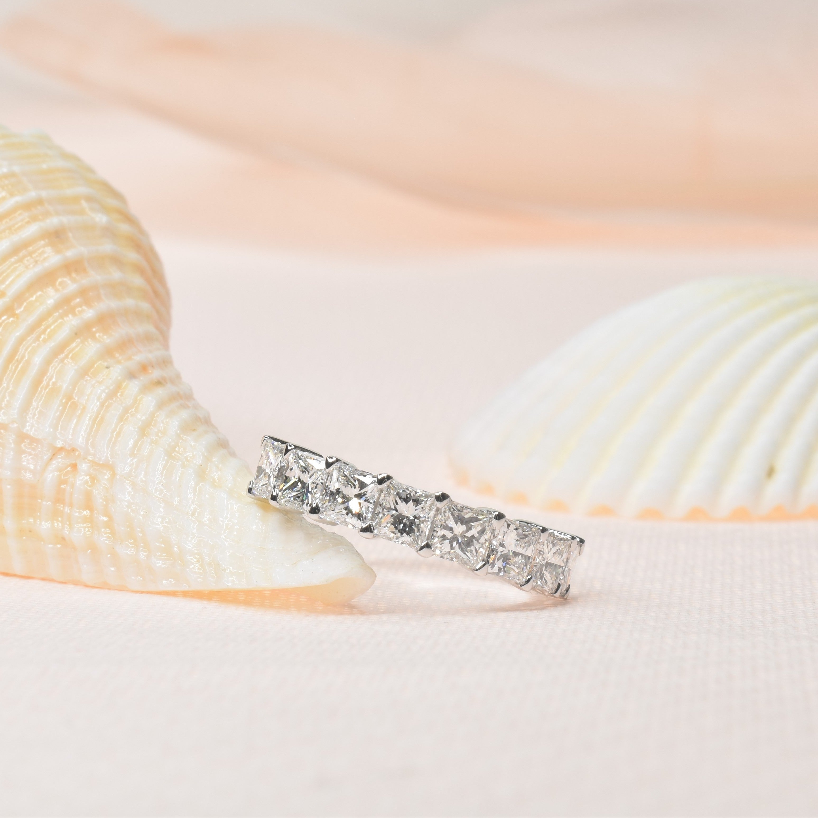 Lab Grown Princess Cut Diamond Half Eternity Band