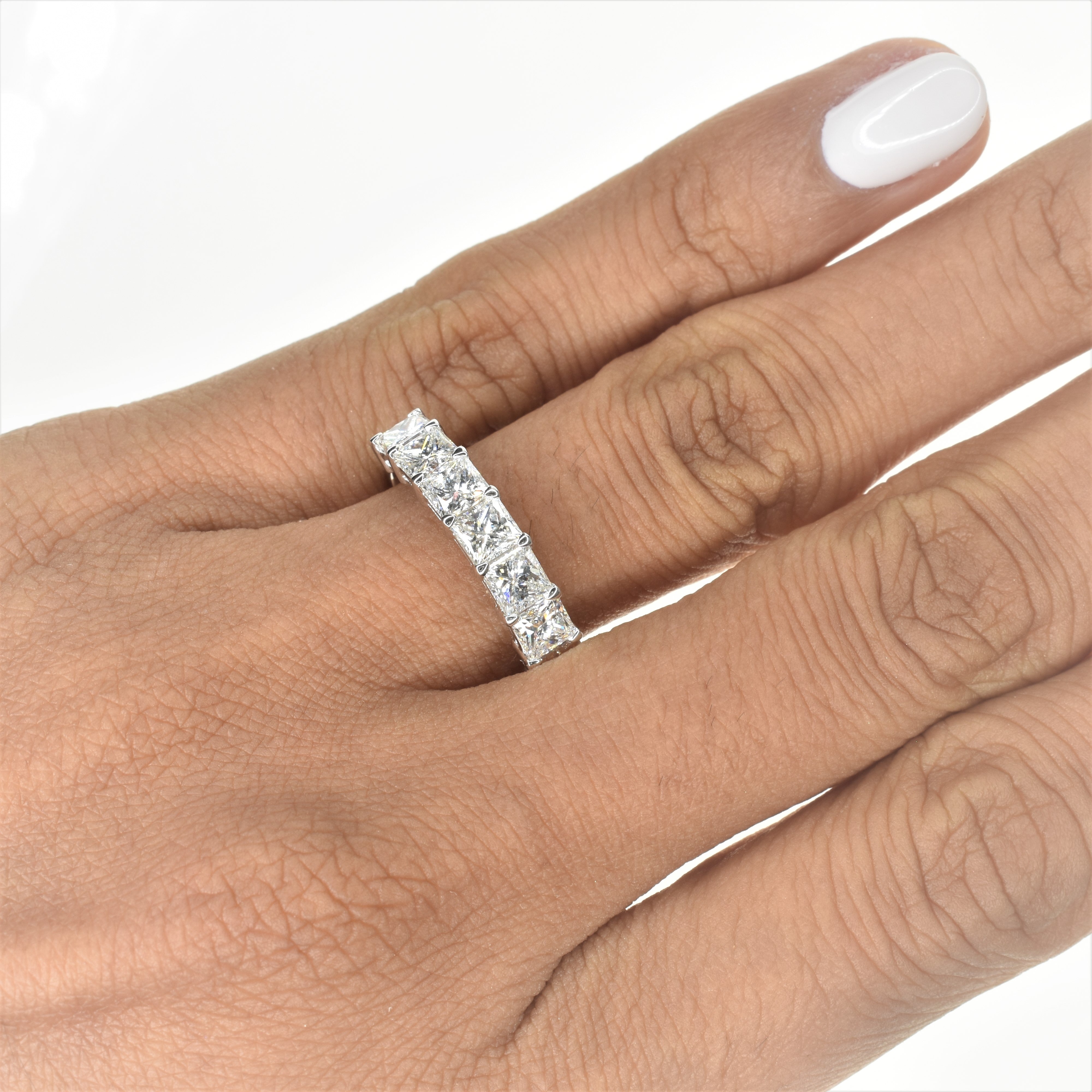 Lab Grown Princess Cut Diamond Half Eternity Band