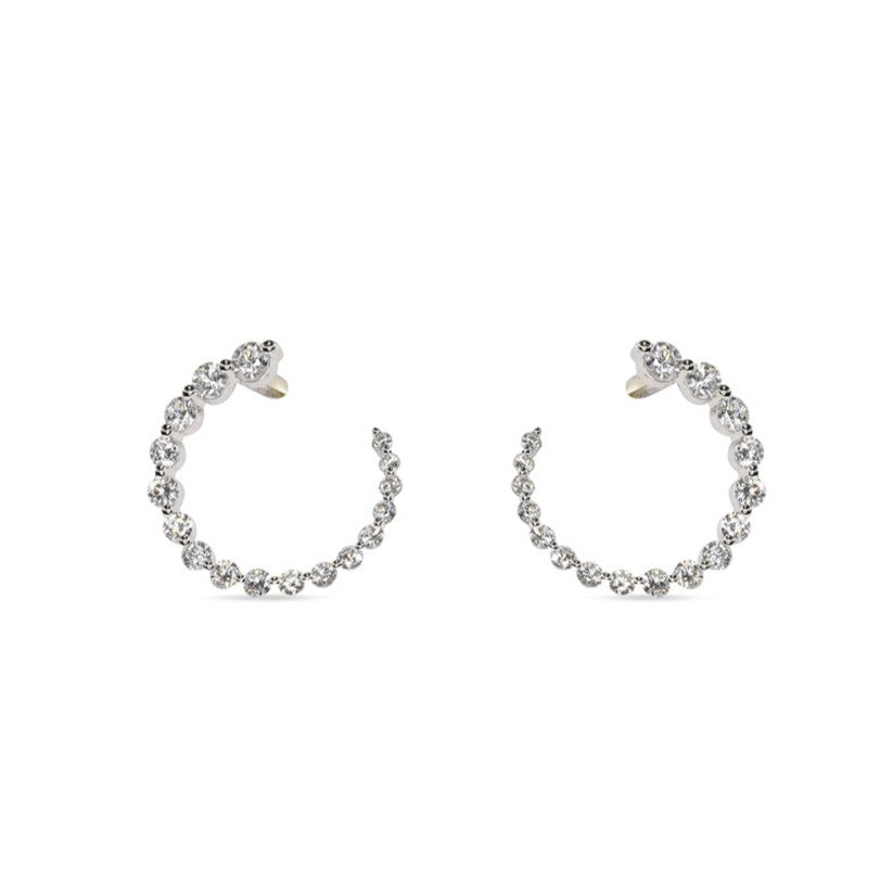 Graduated Swirl Front & Back Hoop Earrings