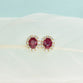 Burmese Ruby and Diamond Halo Earrings