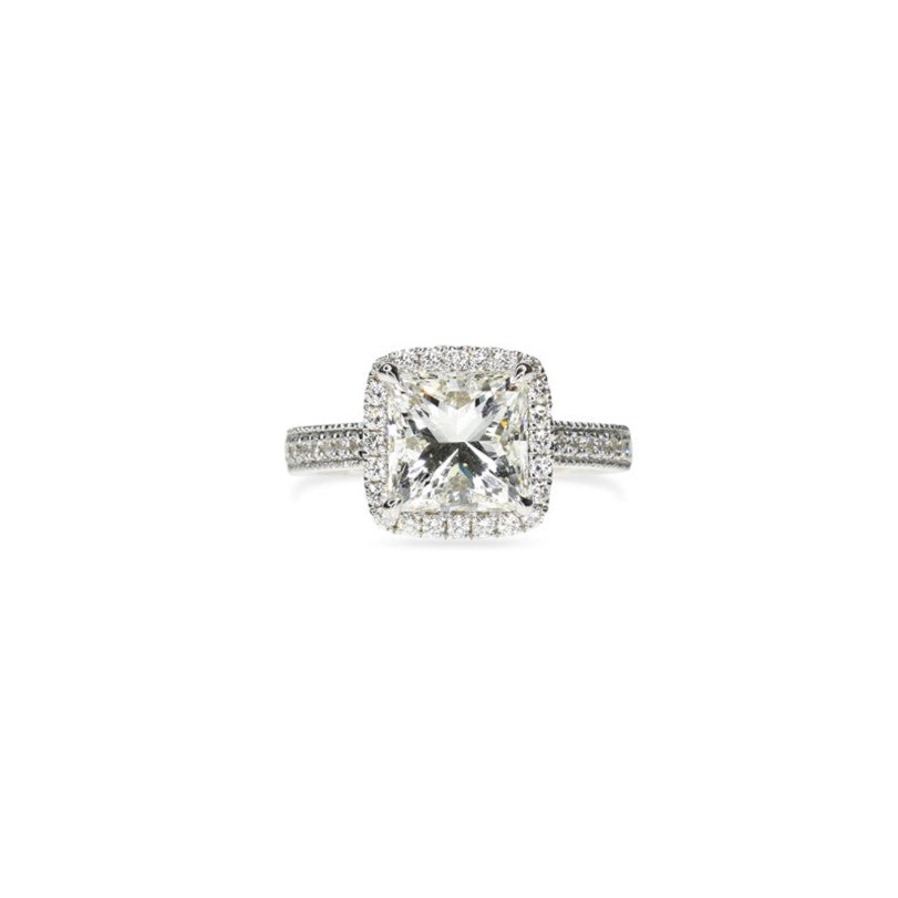 Princess Cut Diamond Ring with Halo