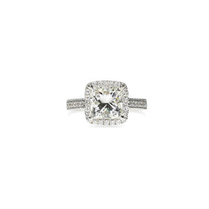 Princess Cut Diamond Ring with Halo