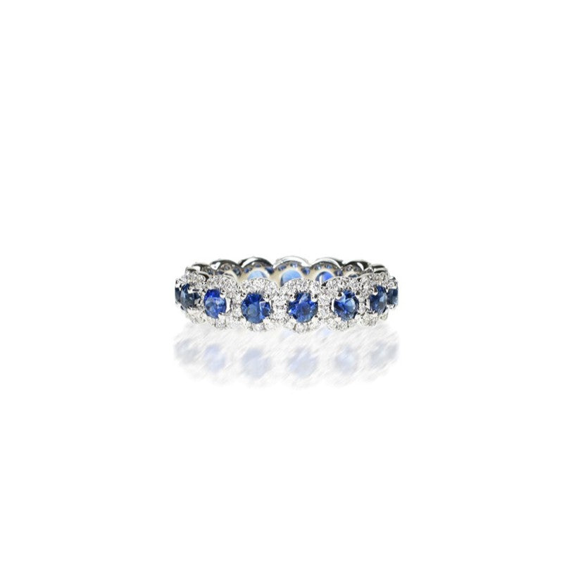 Halo Sapphire Eternity Ring