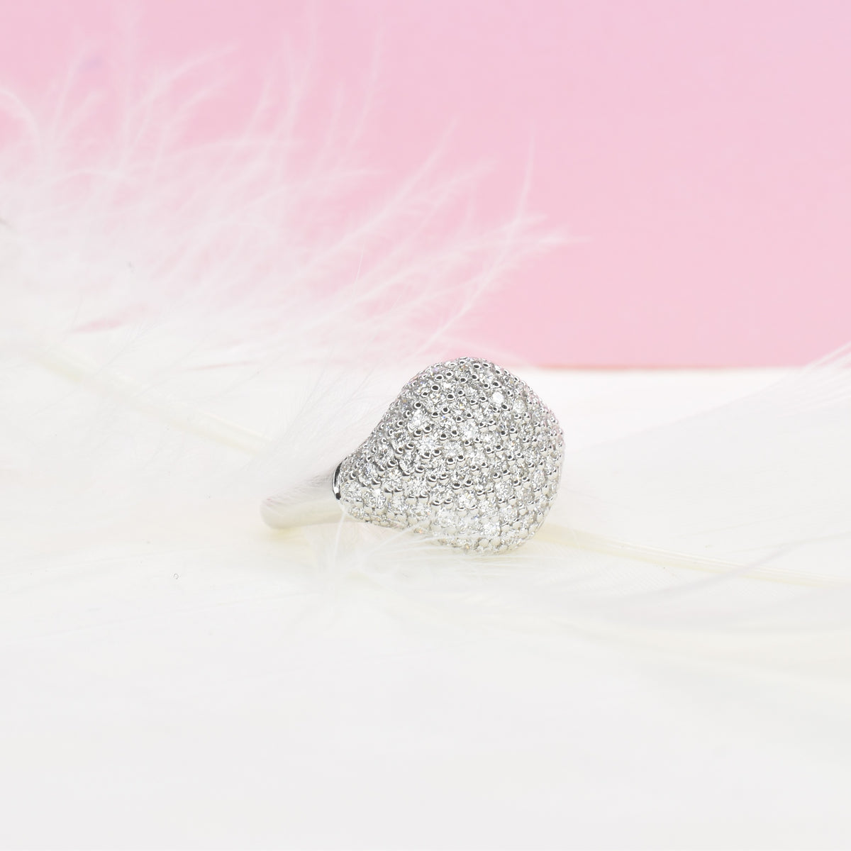 Pave Set Diamond Pinky Ring