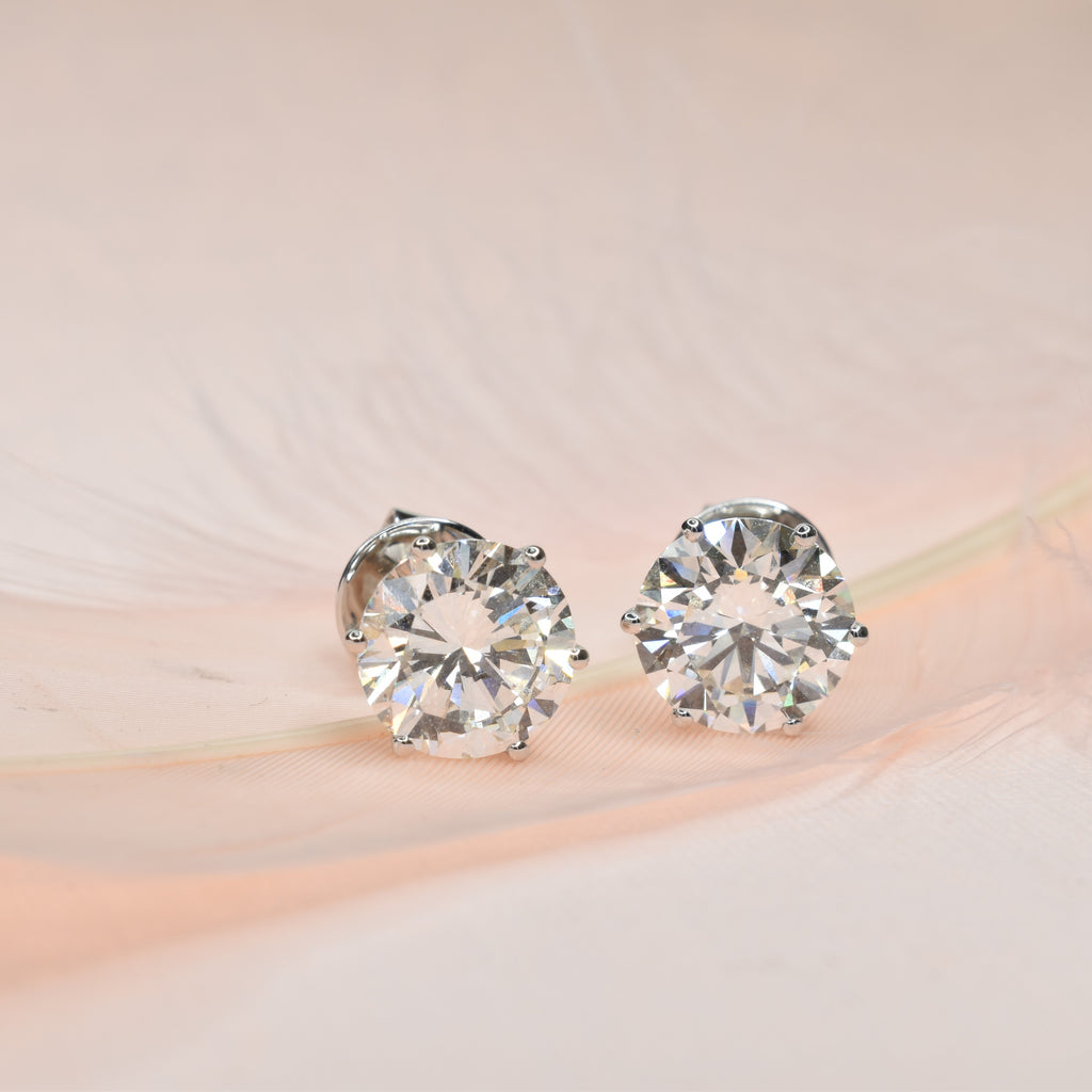 6ct Round Lab Grown Diamond Earrings