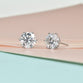 4ct Round Lab Grown Diamond Earrings with 6 Prongs