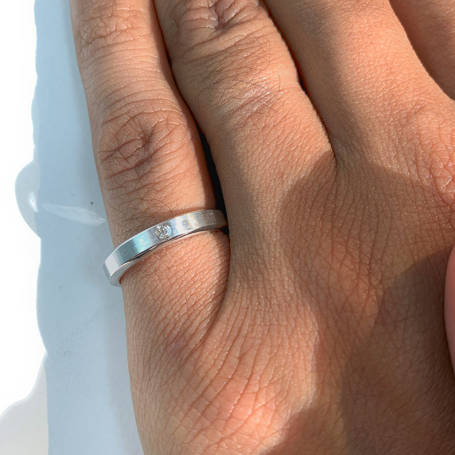 Men's Diamond Wedding Band 4mm Wide