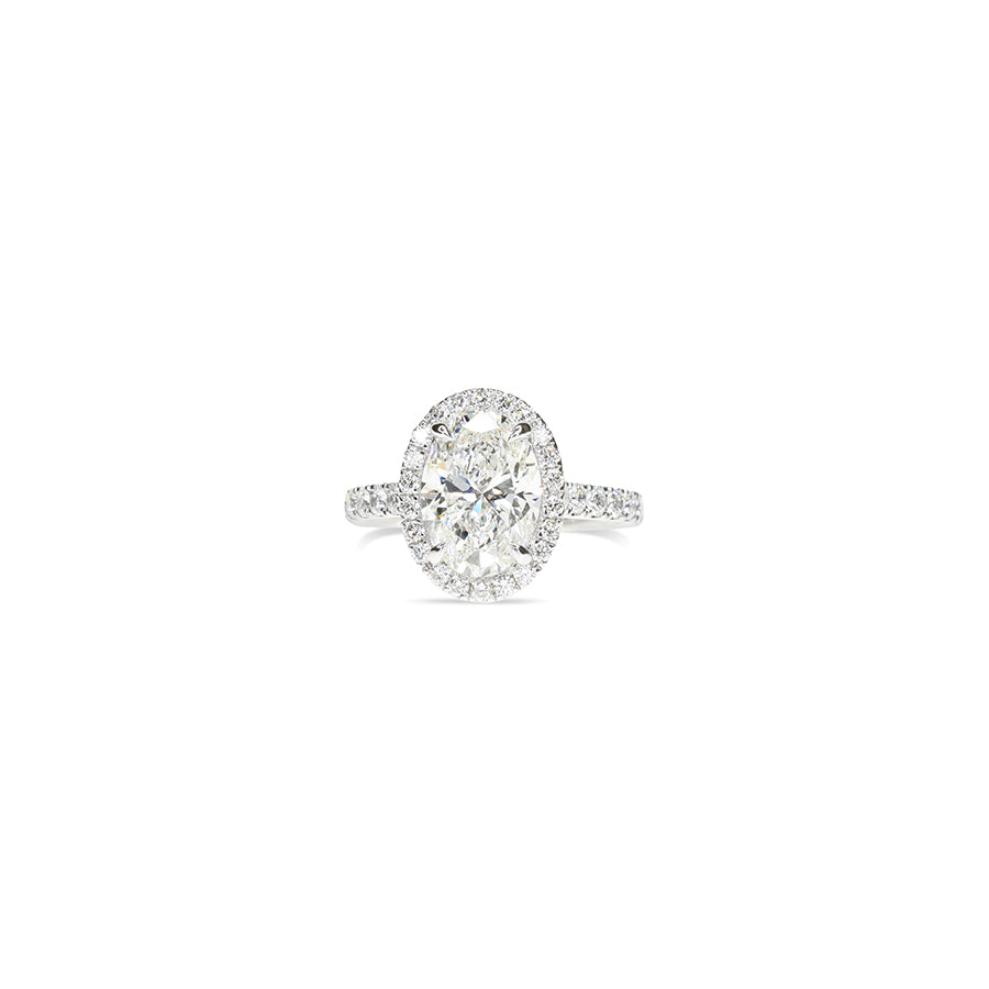 2ct Oval Shape Lab Grown Diamond Engagement Ring with Halo