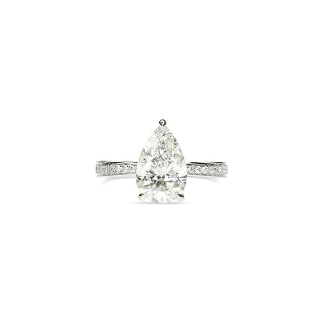 Pear Shaped Ring with Diamond Band